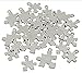 Silvertone Puzzle Piece Charms - 24 pieces - Bulk Craft Supplies