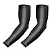 bucwild 1 Pair Sports Arm Cooling Sun Protection Compression Arm Sleeves - Youth & Adult Sizes - Baseball Basketball Golf Tennis Running (Black, Large (Adult) primary