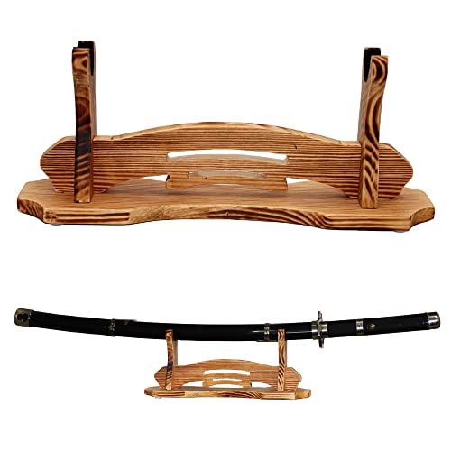 Dfdvye Supporto per spada Katana Supporto da parete - Espositore per spada Samurai a 1 livelli Bacchetta Wakizashi Tanto Appendiabiti da parete Espositore per spada Espositore per spada