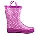Puddle Play Kids Girls' Butterfly Polka-Dot Printed Waterproof Easy-On Rubber Rain Boots (Toddler/Little Kids) 