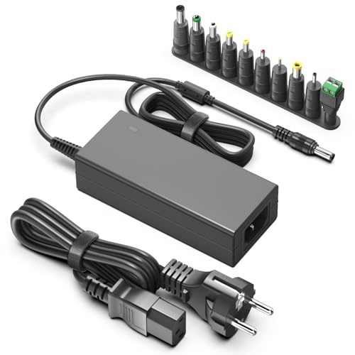 HKY 12V 5A Power Supply Power Supply Adapter Universal Charger 12v AC/DC 100-240v 50/60Hz 60W for LED Light Strips, LCD Monitors, TVs with 10 DC Plug Adapters