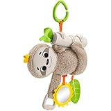 Fisher-Price Baby Toy Slow Much Fun Stroller Sloth, Travel Activity with Motion & Sensory Details for Newborns Ages 0+ Months