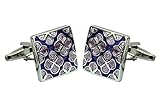 Daptsy Purple flower square enamel cufflinks classy