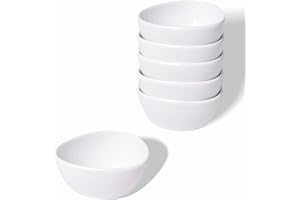 LEETOYI Mini Ceramic Ramekins Souffle Dishes 1.5 OZ, Small Dipping Bowls, Sauce Dip Bowls for Kitchen Serving Sauce Condiment