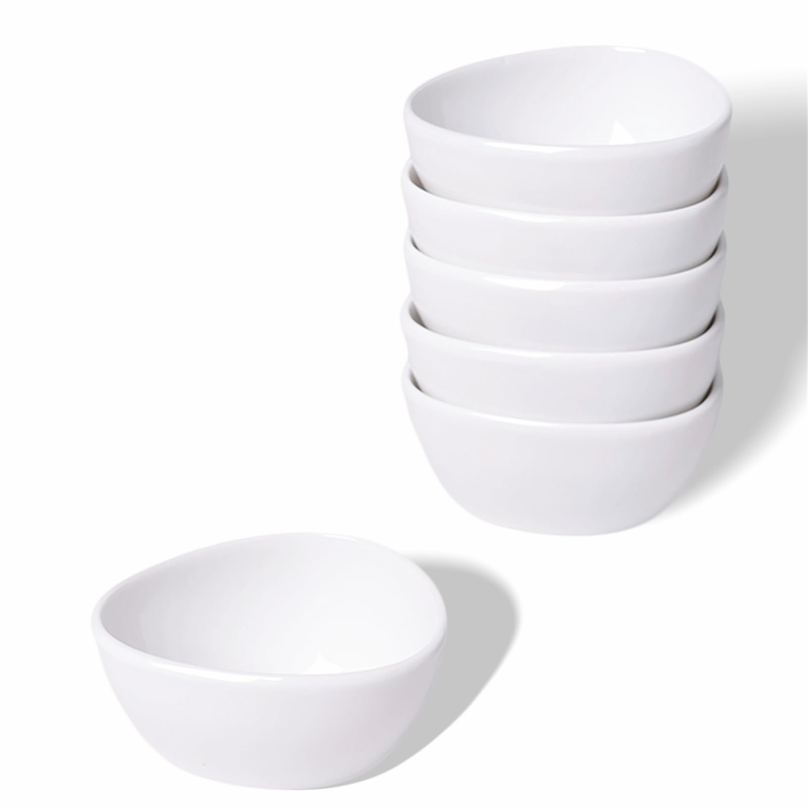 Photo 1 of LEETOYI Mini Ceramic Ramekins Souffle Dishes 1.5 OZ, Small Dipping Bowls, Sauce Dip Bowls for Kitchen Serving Sauce Condiments, Oven & Microwave Safe, Set of 6, White