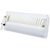 T-H Marine Pressure Wash Hose Station - 25' Coiled Hose, 5' Supply Hose, Brass Fittings, Mountable Holder, Marine Cleaning and Outdoor Storage, White