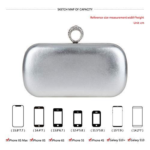 Fawziya Knuckle Clutch Evening Bags For Women Purses And Handbag-Silver