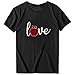 Lutos Short Sleeve Valentine’s Day Graphic Shirts for Women Buffalo Plaid Heart Print Holiday T Shirts Tops Blackthumb 4