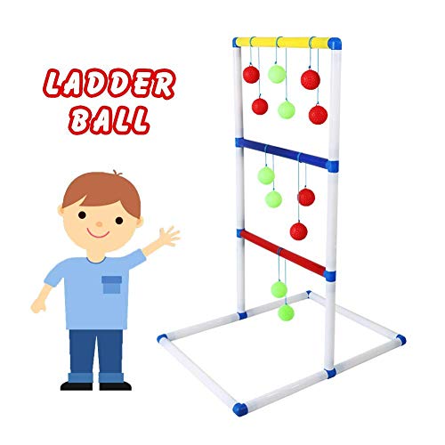 yoptote Ladder Golf Ball Set for Kids Ladder Toss Toy with 6 Bolas, Suitable for Camping Party Outdoor Yard Game, Easy Assemble