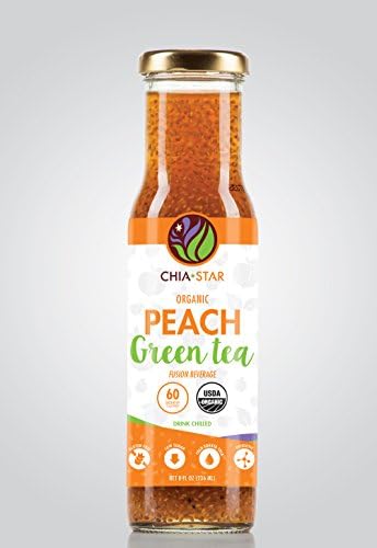 Chia Star Peach Green Tea Fusion three 8 oz bottles