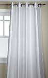Ace 21 Solid Faux Silk Window Curtain Panel With bronze Grommets (84", White)