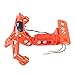 EasyGO Universal Motorcycle CNC License Plate Holder Bracket with LED Light for KTM Duke 125 200 390 690 Suzuki (Orange)