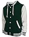 BCPOLO Hoodie Baseball Jacket Varsity Baseball Jacket Cotton Letterman Jacket Green-White-XXL