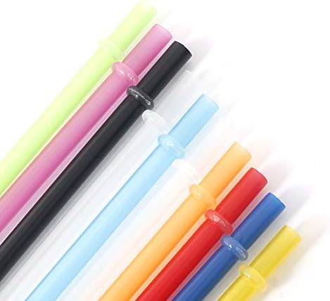 BPA-Free 25 Pack 9" Long Colored Reusable Plastic Straws, Transparent Straws for Mason Jar, Yeti Tumbler, Starbucks Tumblers, Cleaning Brush Included.