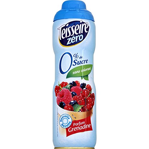 Teisseire Sugar-Free French Syrup for Drinks, Pancakes or Waffles Tin 20.3 fl.oz Grenadine    