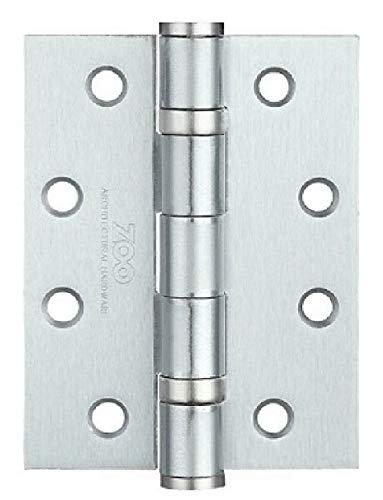 ZHS43 Ball Bearing Steel Butt Door Hinge 102 x 76 x 3mm - [Sold as a Pair] + Screws (Satin Chrome)