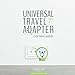 DANDELION Travel Adapter Outlet Adapter Traveler Accessory Universal Wall Charger 2 USB Ports (UK, USA, AU, Europe, Asia) International Power Plug Adaptor for Multiple Socket Type C, A, I, G (Green)