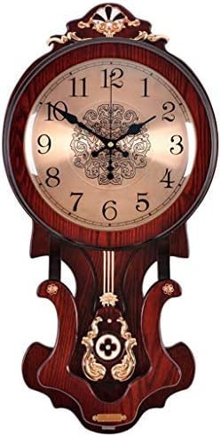 Yxx max *Wall Clock Wall Clock Non Ticking Numerals Battery Operated Decorative Creative Pendulum Living Room Decor Silent Vintage European Retro Wood Large Household Clocks