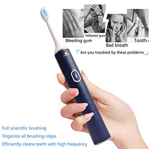 NAWCUP New Sonic Electric Toothbrush, Adult Electric Toothbrush, Smart Electric Toothbrush has 4 Modes, IPX7 Whitening Electric Toothbrush, Including USB Charging and 2 Replaceable Brush Heads