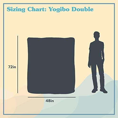Yogibo Double Oversized Bean Bag Chair, Beanbag Bed with a Washable Outer Cover, Cozy Sofa for