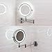 FIRMLOC Led Vanity Mirror Lighted 1X/5X Magnification Wall Mounted, Double Side, Adjustable, Rotating Function, Makeup Mirror, Powered by 4 x AAA Batteries (not Included)