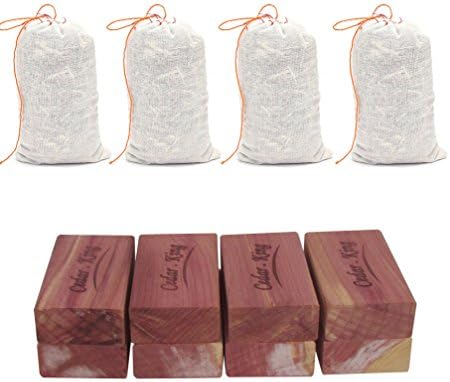 Closet Essentials Cedar King blocks Insect And Moth Repellent Closet and Drawer Storage Protector 1- Box (8 Blocks and 4 cedar sachet Bags)
