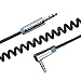 Vention A03-2 90 Degree Right Angle 3.5mm Jack Coiled AUX Audio Cable, Black