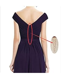Vestido largo de gasa con escote en V para dama de honor