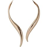 Humble Chic Hinge Bib Necklace - Oversized Asymmetrical Statement Collar Open Choker