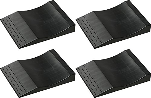 MAXSA Flat Free Tire Ramps  (Set of 4), Long Term Vehicle Storage Tire Savers. Park Right Black 37353