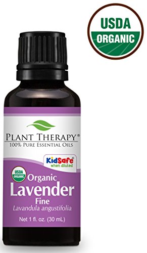 Plant Therapy USDA Certified Organic Lavender Fine Essential Oil. 100% Pure, Undiluted, Therapeutic Grade. 30 mL (1 Ounce).