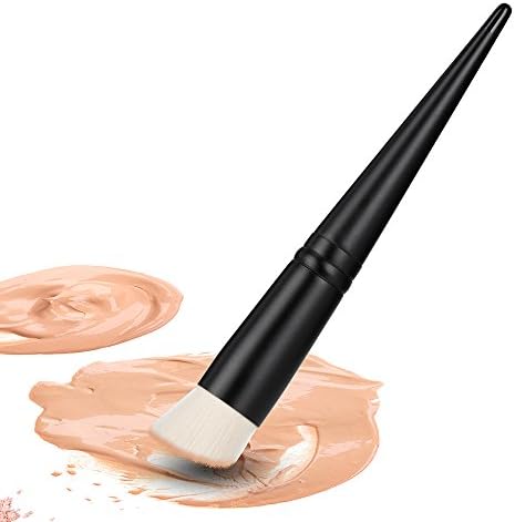 Foundation Brush, Concave Makeup Brush for Liquid Foundation, Blush, Bronzer – Best Silky Synthetic Bristles, Professional Cosmetics Tool for Cream and Powder, Classic white and Black, by HeyBeauty