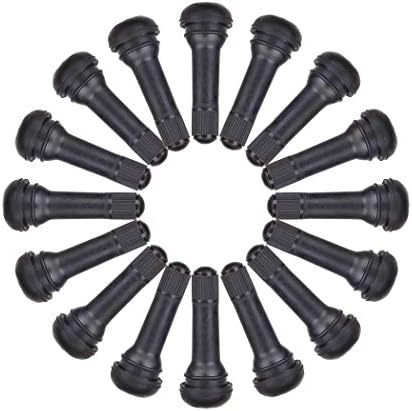 25 Pcs TR414 Rubber Tyre Snap-in Valve Stems Tubeless Dust-proof Tire Valve Caps Alloy Wheel Valve Adapters Replacement for Car Trailer Light Truck, 5 x 2 x 2cm