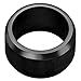 15mm Stainless Steel Matte Black Brushed Ring (black-rhodium-plated-stainless-steel, 10)