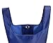 Dark Blue Reusable Grocery Bags 8 Pack Bulk Folding Convenient with Little Attached Pouch Durable Shopping Totes Machine Washable Solid Color