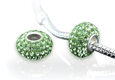 Andante-Stones 925 Sterling Silber Kristall Bead 'Greenolicious' Element Kugel für European Beads + Organzasäckchen