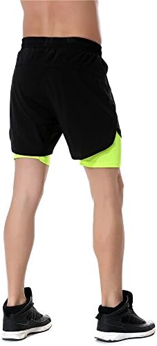 Mens 2 in 1 Running Shorts Workout Gym Fitness 7" 2-in-1 Training Shorts