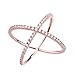925 Sterling Silver Rose Gold Criss Cross Ring Engagement Wedding Band