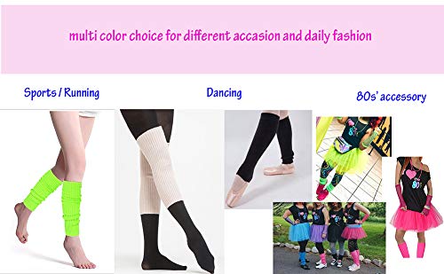 CHUNG Adult Women Juniors Knitted Leg Warmers Neon Party Accessory, Green