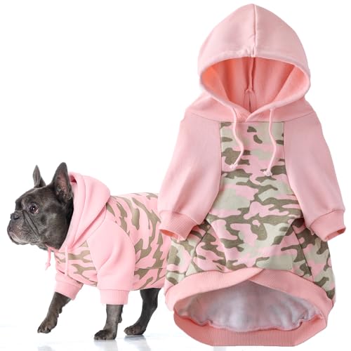 Pet Passion Rocky II Dog Hoodie, Pink Half Camo, XXX-Small