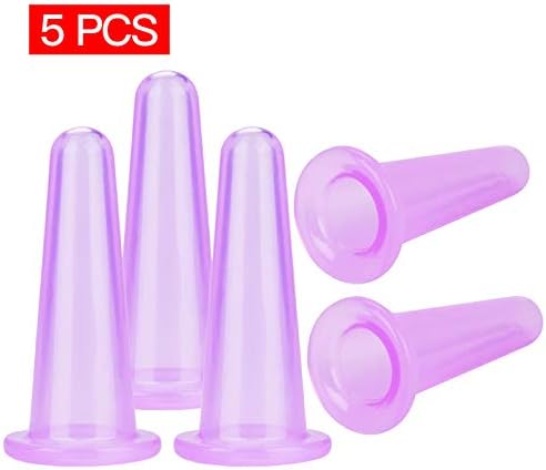 5 pcs Large Facial Face Eyes Silicone Cupping Set Suction Lifting Lifting Vacuum Massage Cup Anti ageing Back Anti-Cellulite