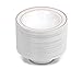 BloominGoods 100 Disposable Plastic Dessert Bowls | SMALL 6 oz. White Rose Gold Rimmed Premium Heavy Duty Real China Design Reusable | Great for Parties (50-Pack)