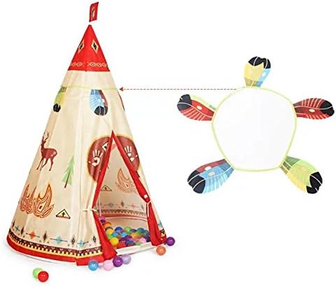 Coreliky Tee Pee Playhouse with 50 PCS Led Start Light for Toddler Bedroom Decoration. Indian Play Tent for Children Crawling Games and Toys Storage