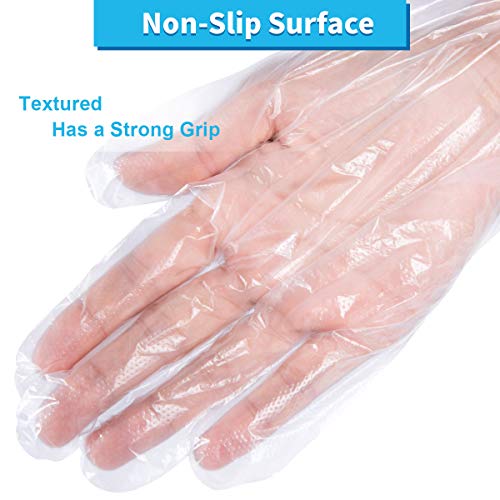 XINHOME Disposable Clear Plastic Gloves, 500 Pcs Large Size Powder Free