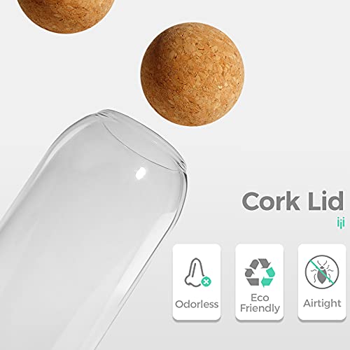 ComSaf Glass Food Storage Canister with Ball Cork Lid(50oz/1500ml