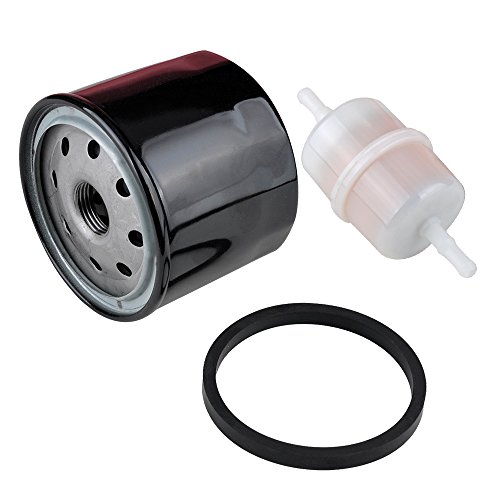 Harbot 12 050 01-S 12 050 01 Oil Filter with 24 050 02-S Fuel Filter for Kohler CH18 CH20 CH22 CH23 CH25 CV18 CV20 CV22 CV23 CV25 Engine John Deere GY20577 AM125424 Lawn Mower