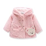 Baby Girls Fur Winter Warm Coat Jacket With Cute Bag Girls Thick Warm Clothes