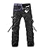 Keybur Men's Cotton Casual Military Army Cargo Camo Combat Work Pants (36, Black)