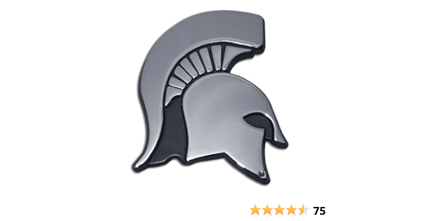 Amazon Com Elektroplate Michigan State University Spartan Head Logo Chrome Plated Premium Metal Car Truck Motorcycle Ncaa College Emblem Sports Outdoors