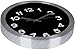 Utopia Home Decorative 12-Inch Black Wall Clock (Aluminum) - Non-Ticking, Silent Sweep Function - Black Dial with White Numbers & Silver Hands – Battery Operated